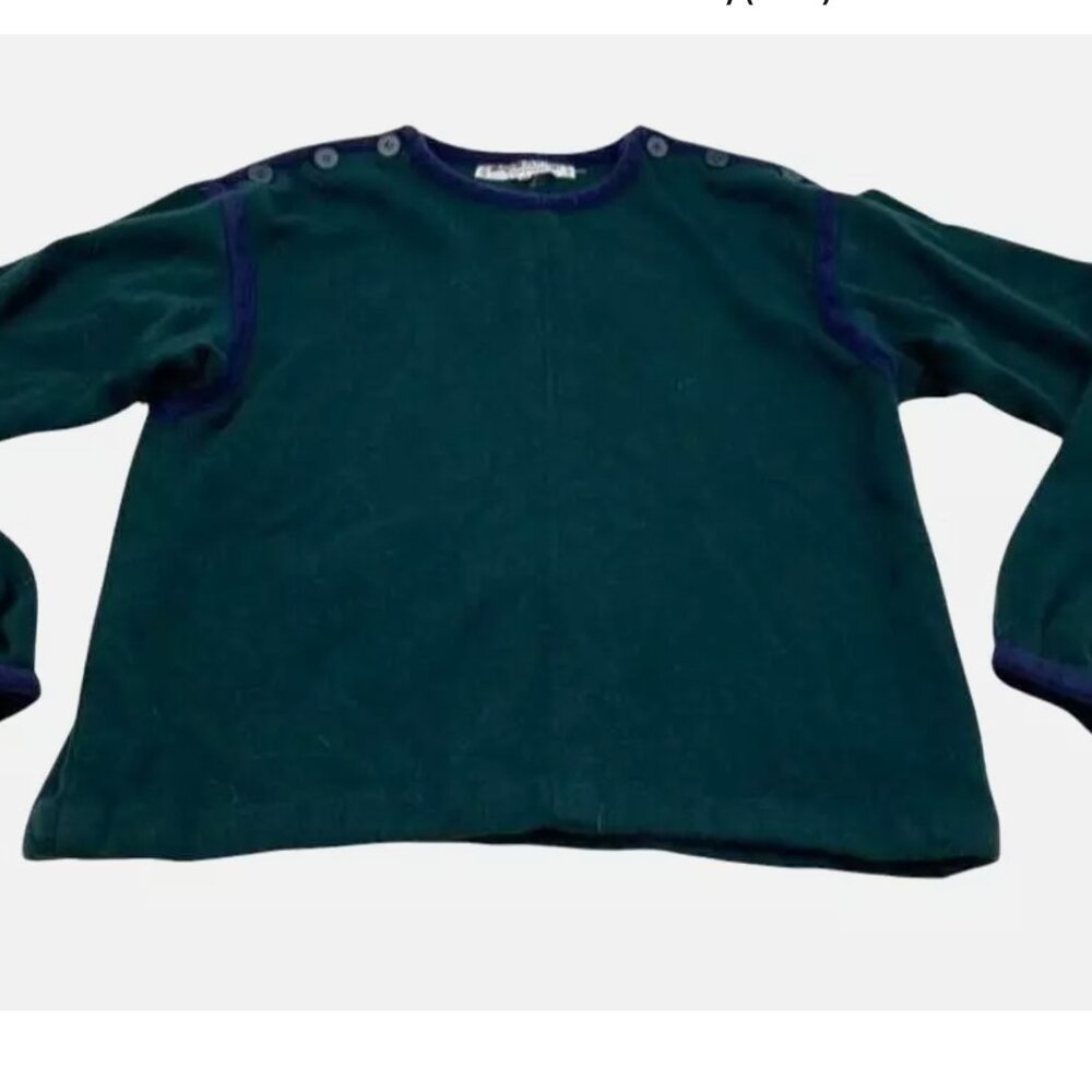 YSL Yves Saint Laurent Rive Gauche Vintage 80s Green Purple Sweater Top Sz 42 M - Picture 7 of 11
